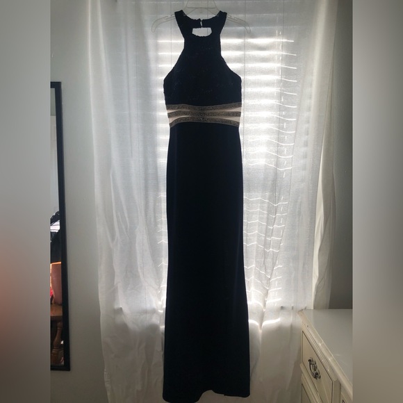 Navy blue formal full length dress - Picture 2 of 6